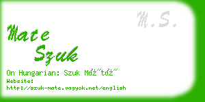 mate szuk business card